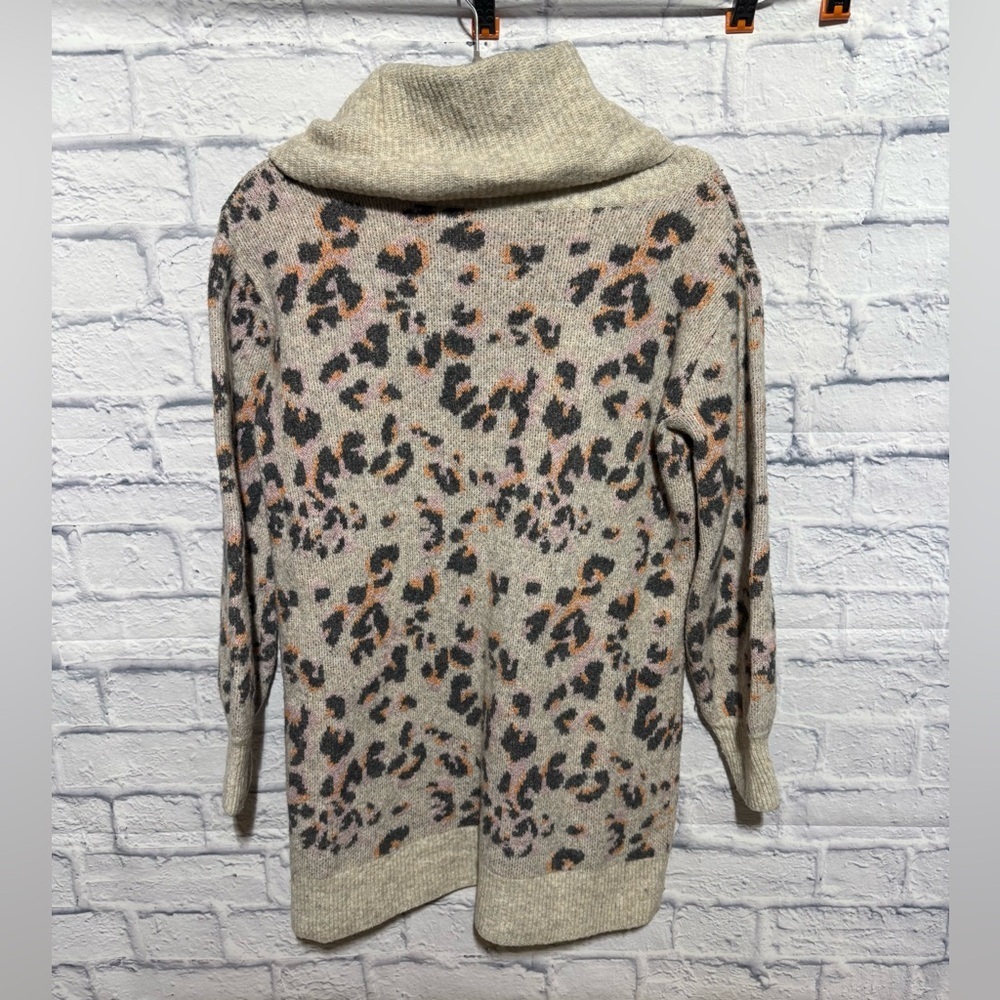Anthropologie Emmy Leopard Print Cowl Neck Sweater, Size Small - Picture 4 of 7